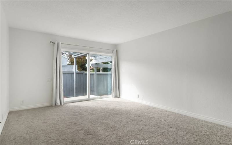 Primary Bedroom and New Sliding Glass Door