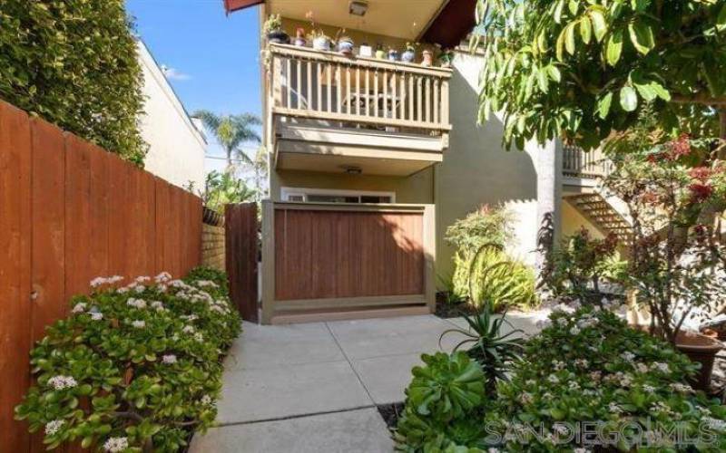 Entry to patio at front of unit