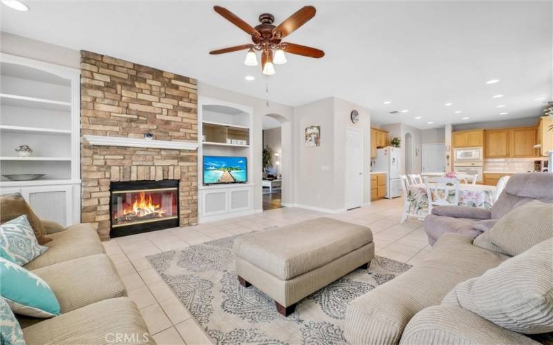 Cozy Family Room with stunning views and fireplace.