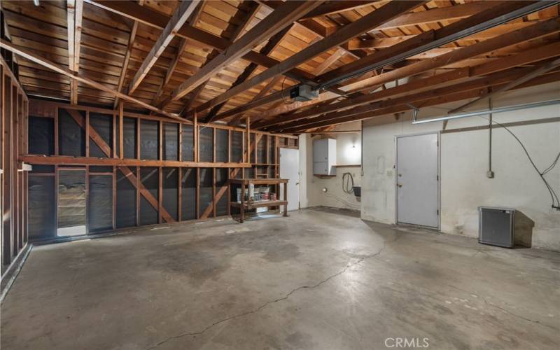 Nice garage with laundry.