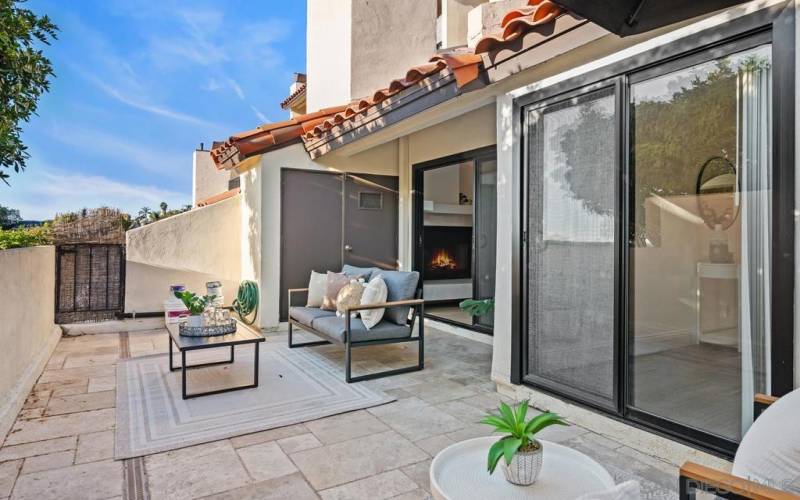 Private patio off living room and Primary Bedroom