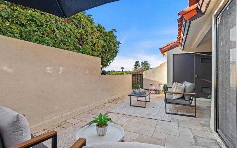 Private patio off living room and Primary Bedroom