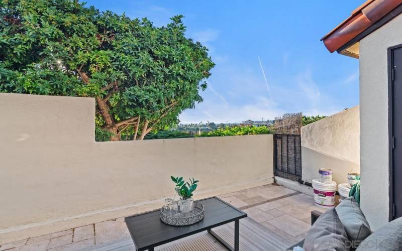 Private patio off living room and Primary Bedroom