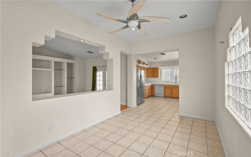 Desert charm architecture. View of dining room