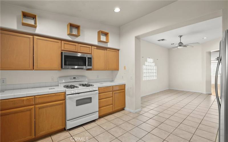 Large kitchen leading to breakfast/dining room