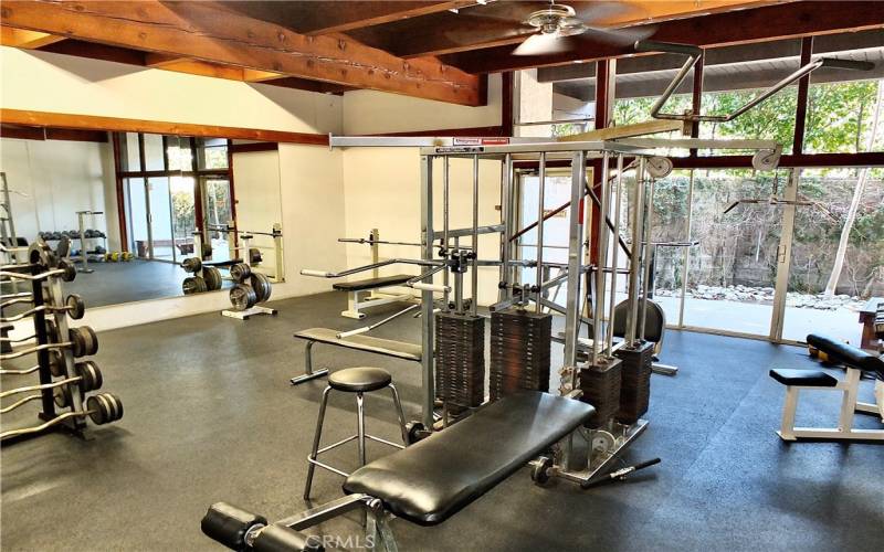 Fitness center with free weights, machines and more...