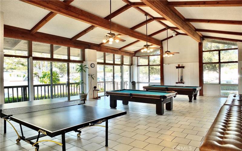 Community clubhouse with great amenities including ping pong and billiards room