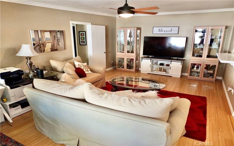 Living Room with Bamboo Flooring