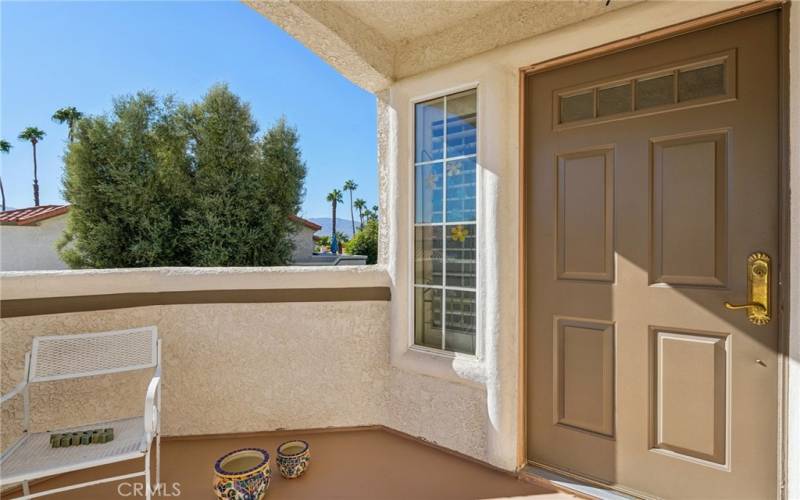 Front door and patio.