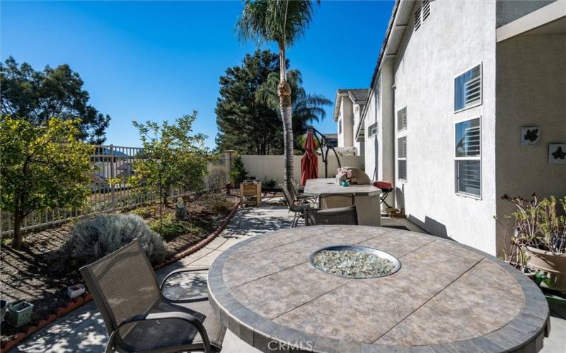 Nice backyard with fire pit and BBQ