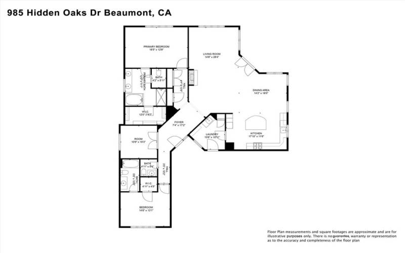 Check out this floor plan to see both of the bedroom suites.