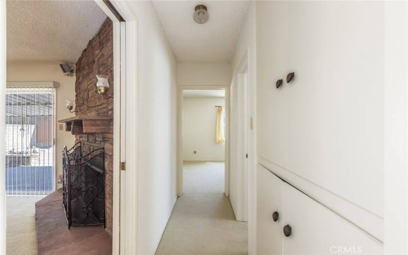 Rear hallway looking at rear bed room and rear bath room on right