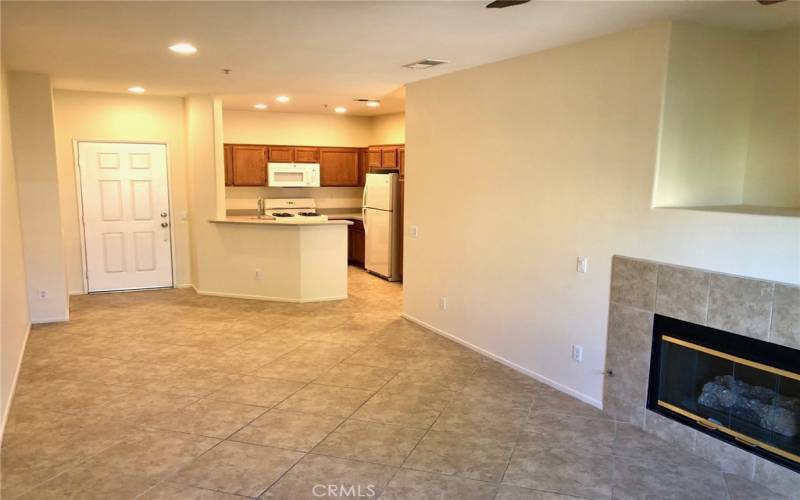 tile flooring in the kitchen, bath and living room