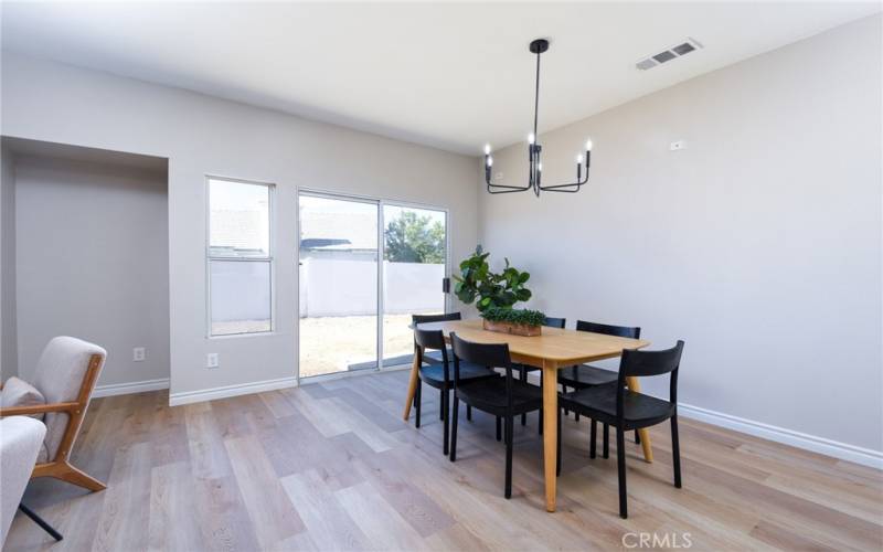 Dining room with plenty of space for a large table.