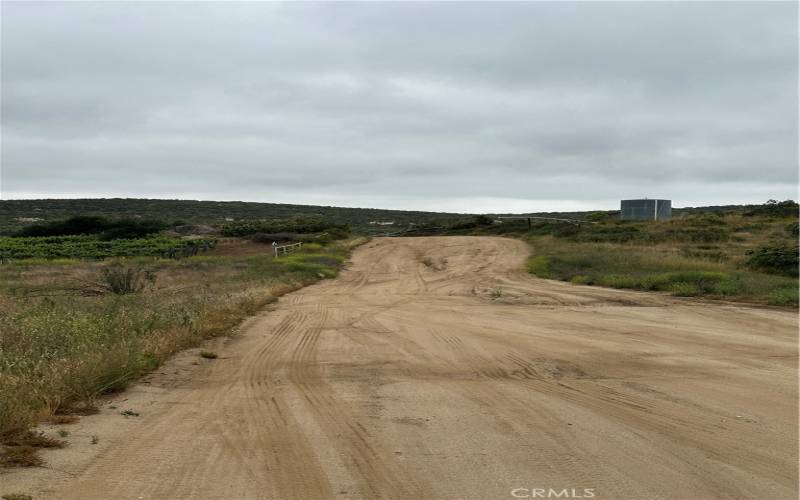 Schramm Trail in front of parcel.