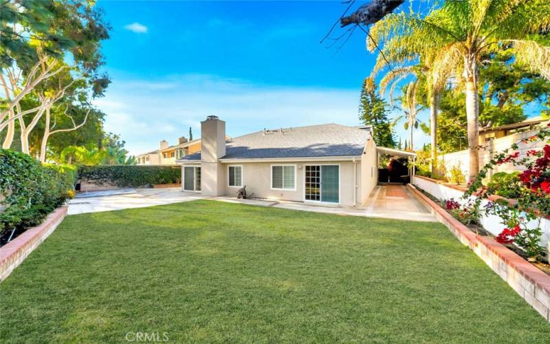 Expansive and Private backyard.