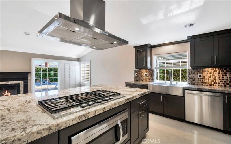 Expansive kitchen island.