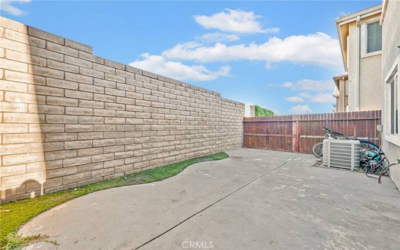 Private back patio