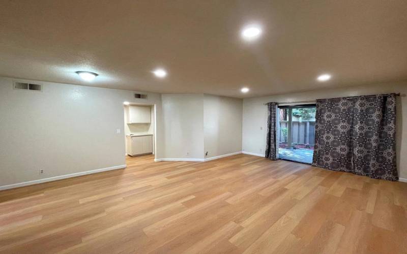 Living room with new flooring