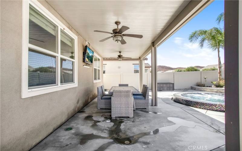 Shaded dining area