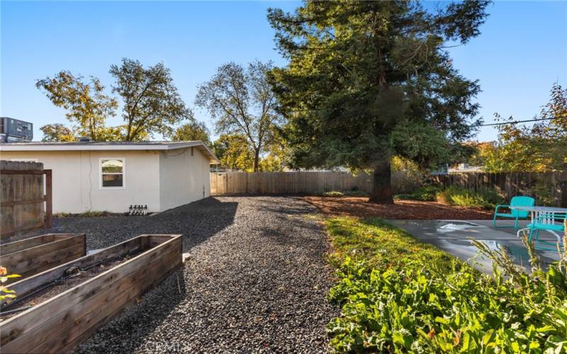 Raised garden beds and patio _2157 Howard Dr. Chico, CA 95926