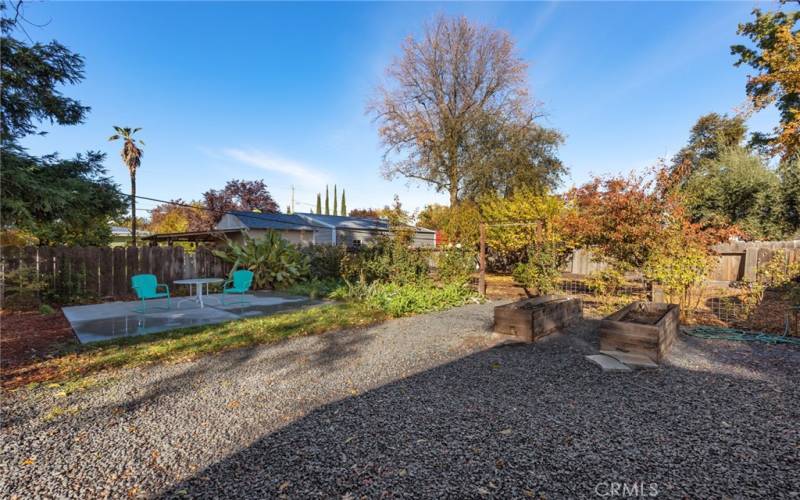 Backyard with patio area and garden _2157 Howard Dr. Chico, CA 95926