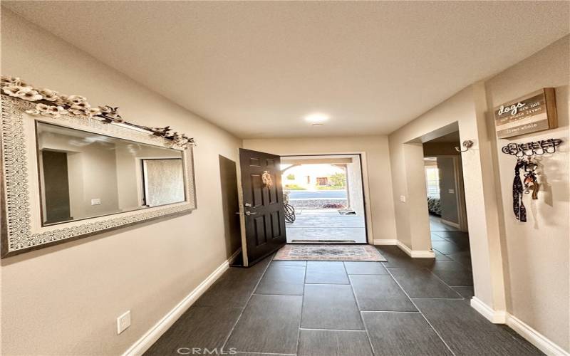 Interior to exterior hallway view