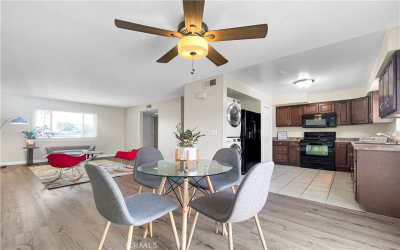 Open concept living space with natural lighting