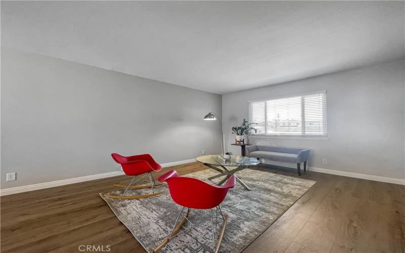 Living Space with brand new wood flooring