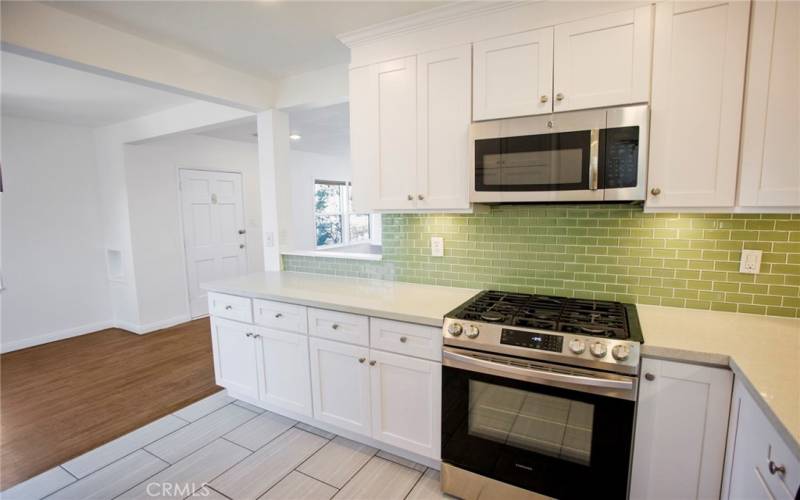 Subway tile backsplash