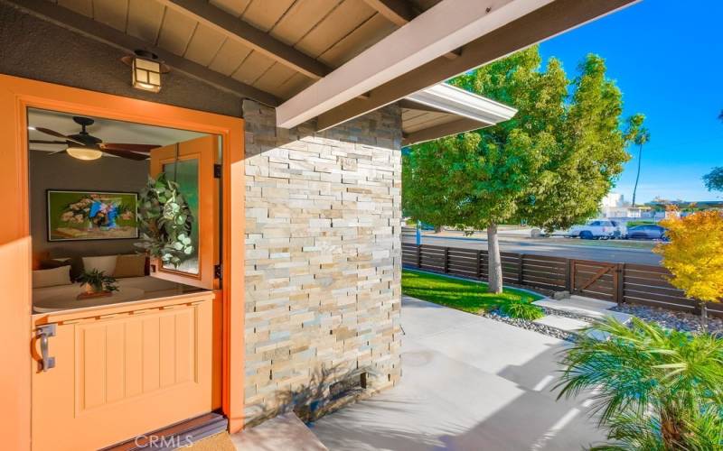 Stylish Dutch front door looking out to front yard