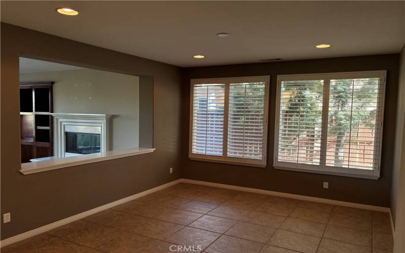 FORMAL DINING ROOM- RECESSED LIGHTING, PLANTATION SHUTTERS