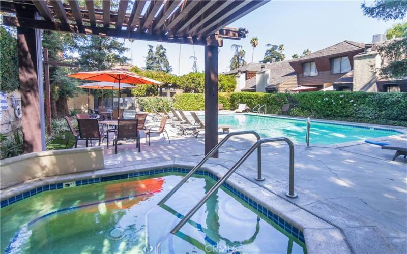 Peaceful pool & spa area