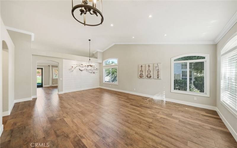 Beautiful crown molding and flooring.