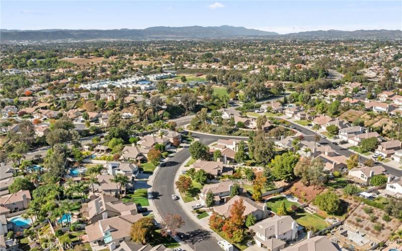 Drone shot of the neighborhood