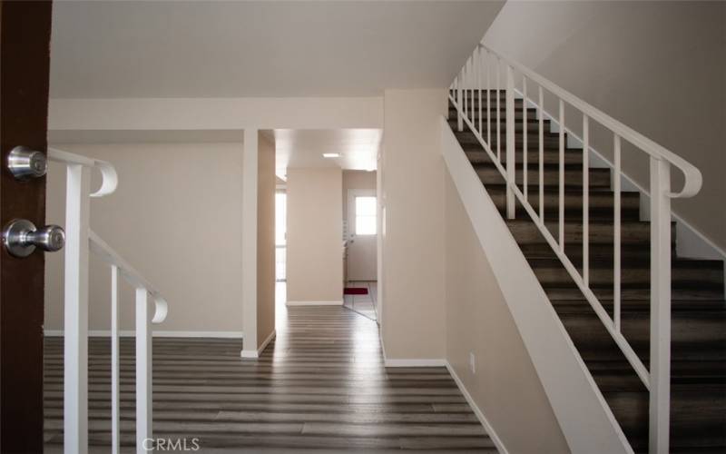 Entryway looking into living room