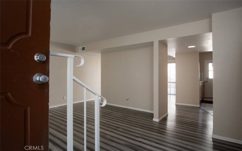 Entryway looking into living room