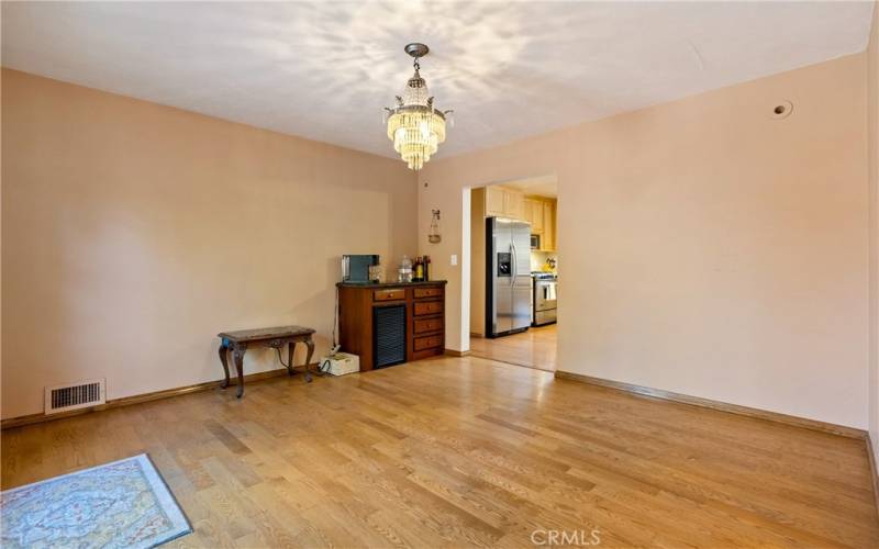 Formal dining room off of the kitchen