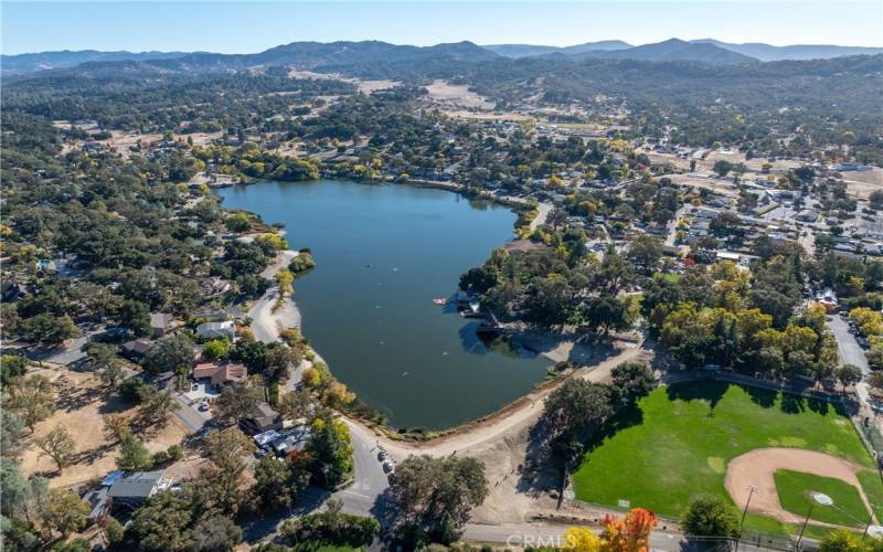 Aerial view of Atascadero Lake