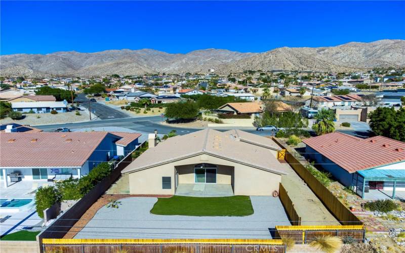 Easy to maintain landscaping, covered patio