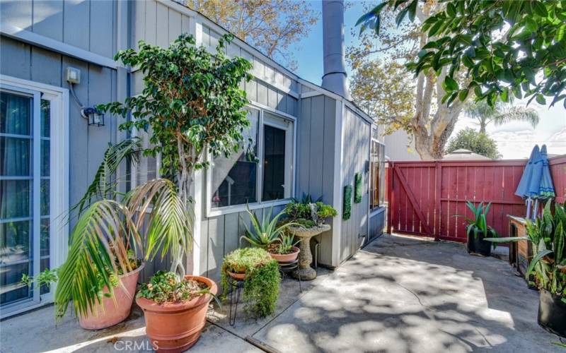 Light and bright patio at back of house.