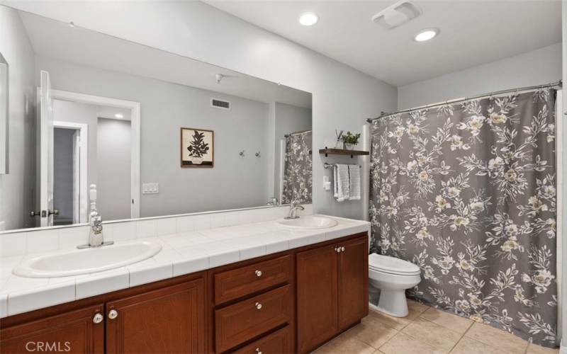 Double sinks in second bathroom