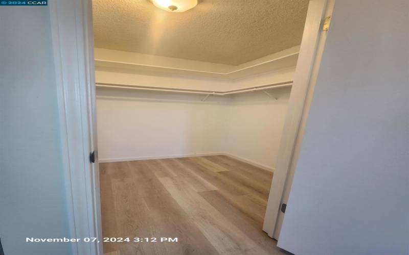 Oversized walk in closet.