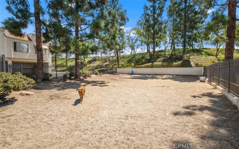 Dog park located just steps away from the home.