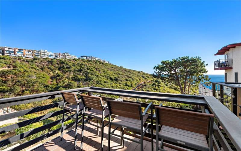 Ocean and canyon views off the rear patio upper deck!