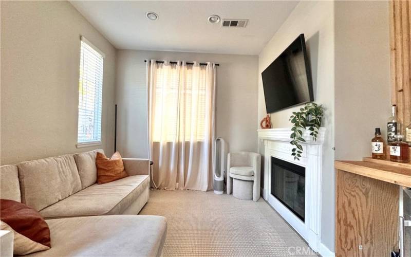 Living room with large windows