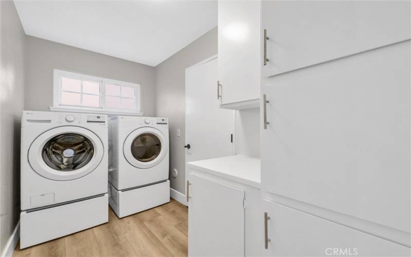 Indoor laundry room, conveniently off of the garage