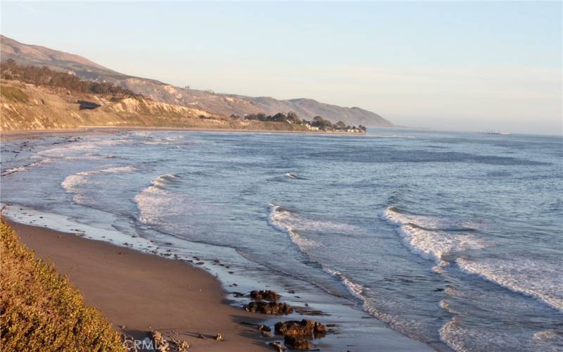 Ocean view in the Carpinteria Bluffs Nature Preserve near the subject property