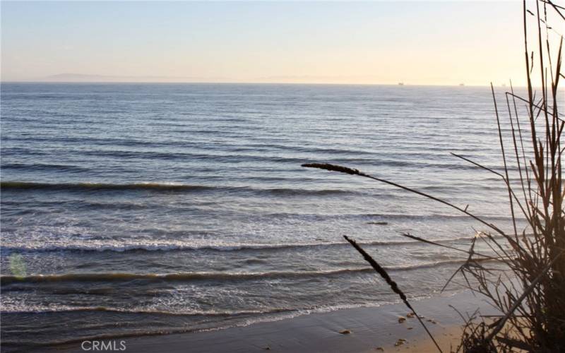 Ocean view in the Carpinteria Bluffs Nature Preserve near the subject property