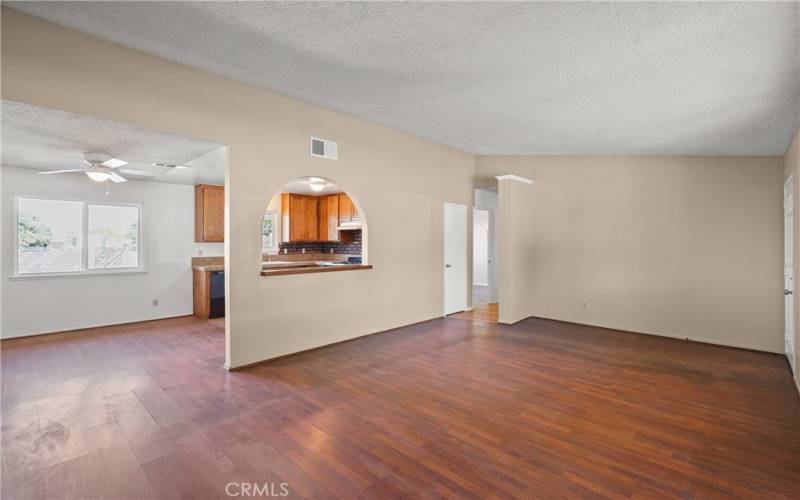 Kitchen overlooking living room